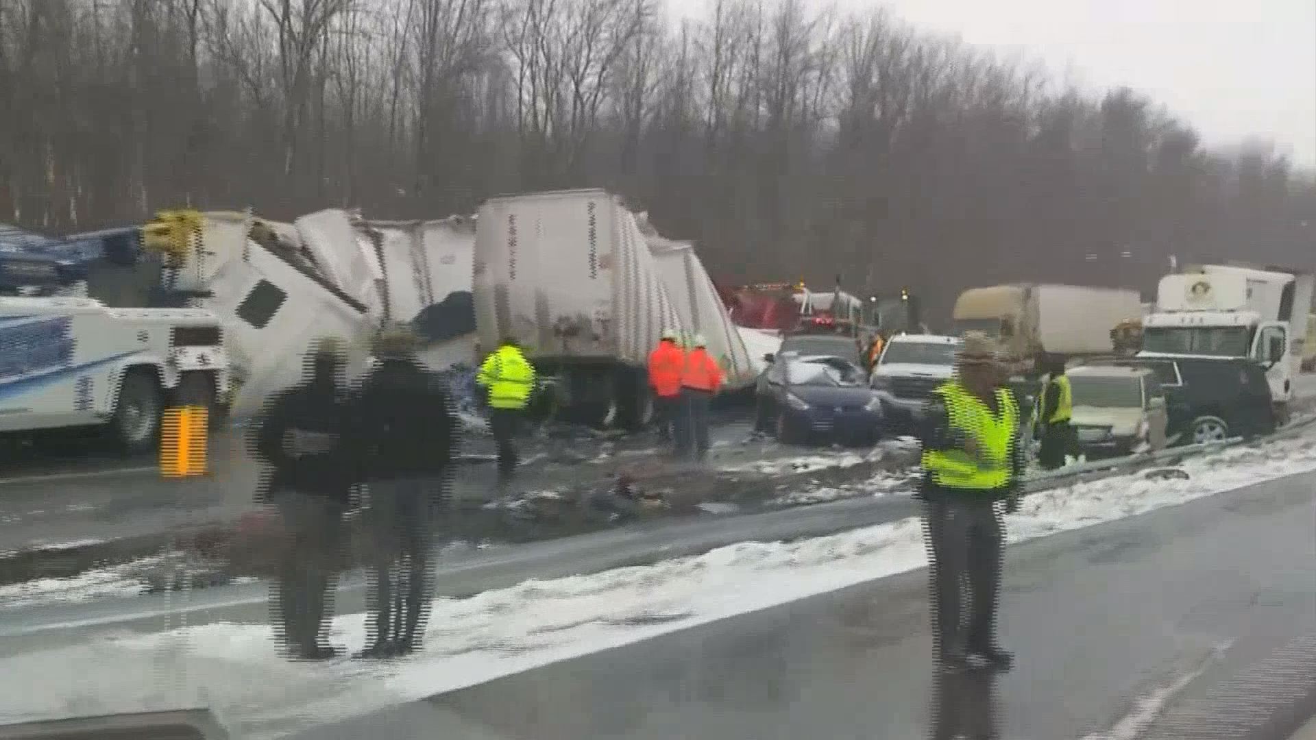 Multivehicle crash on I90 near Syracuse